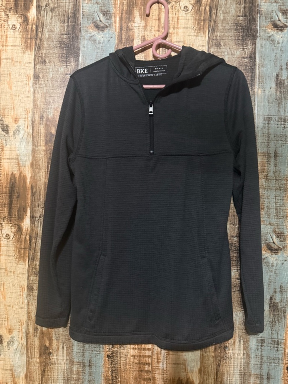 BKE Black Performance Quarter-Zip Hoodie